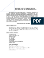 Chanakya National Law University, Patna: Syllabus: Civil Procedure Code and Law of Limitation Act 5 Semester