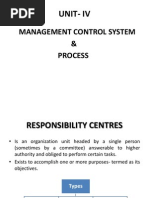 Unit - IV Management Control Systems and Proecess