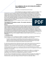 La Hipótesis en Estudios Cualitativos. El Caso de La Inducción Analítica en Una Investigación Sobre Adolescencia