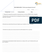 Control de Lectura Domiciliaria El Niño Que Enloqueció de Amor