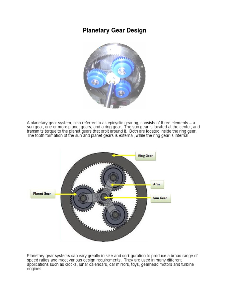 Planetary Gear System Design Guide | PDF | Gear | Kinematics