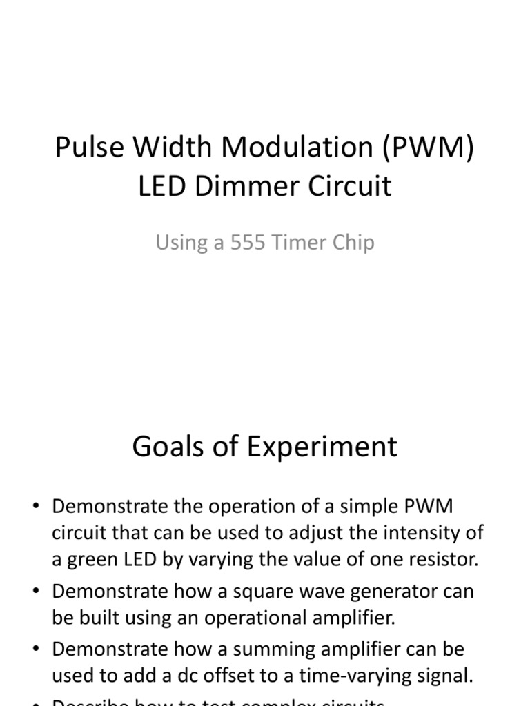 LED Dimmer Circuit with 555 Timer 