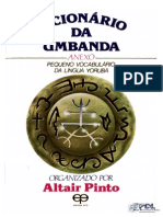 Dicionário Da Umbanda - Anexo Pequeno Vocabulário Da Língua Yorubá - Altair Pinto