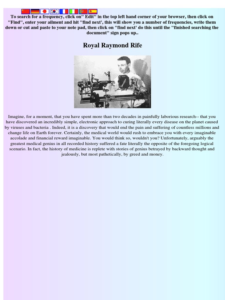 Rife Frequencies of All Diseases | PDF | Medical Specialties | Health ...
