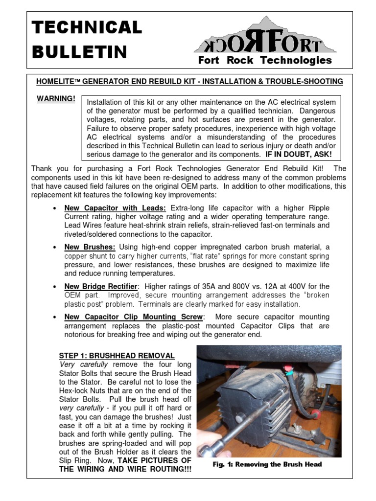 Homelite HL-EH-LR Rebuild Kit Tech Bulletin Rev A | PDF | Electric ...