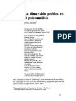 España, Pablo - La Dimension Poetica en El Psicoanalisis