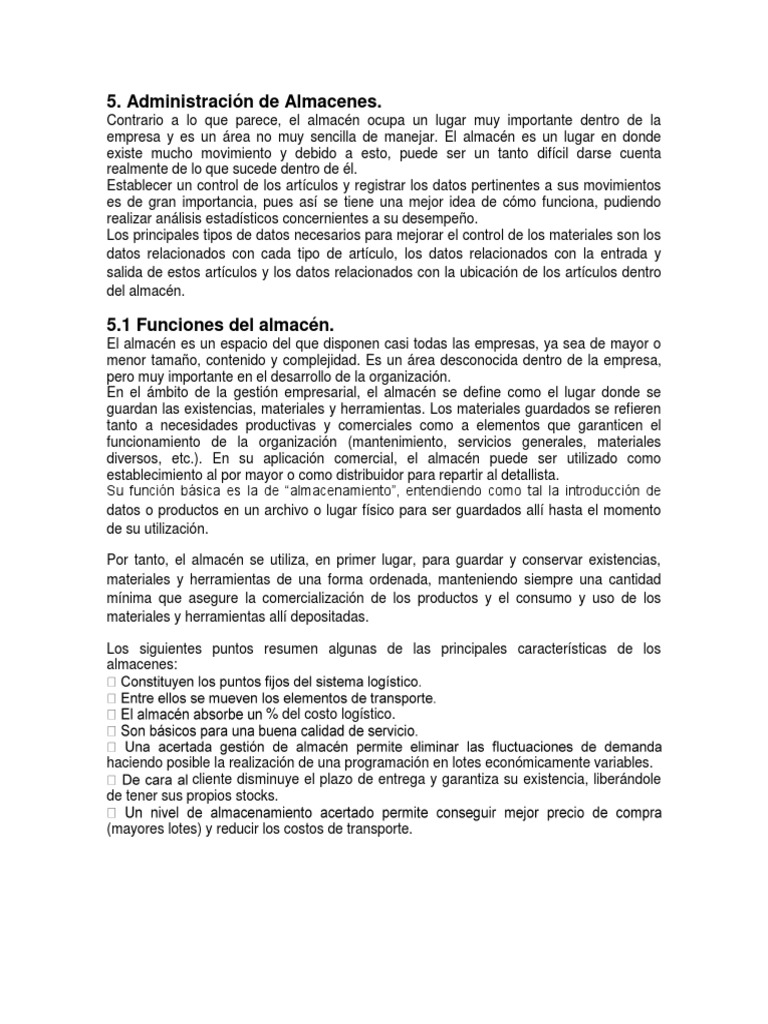 Gestión Eficiente de Almacenes | PDF | Almacén | Planificación de ...