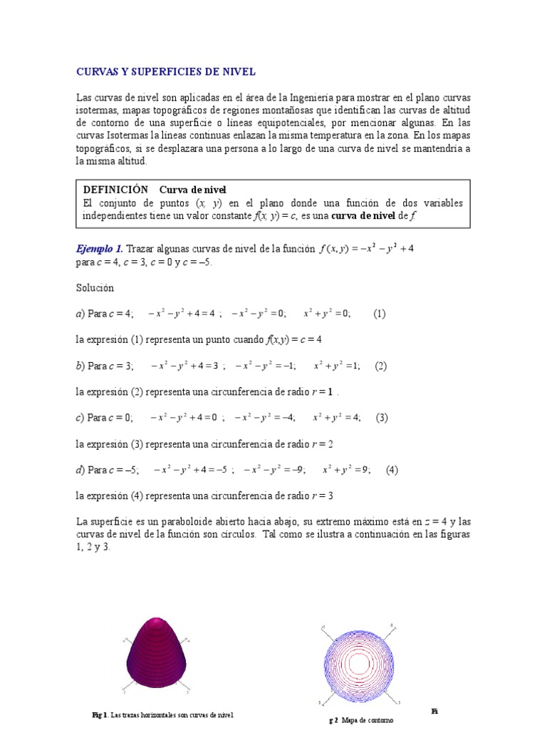 Curvas y Superficies de Nivel en Matemáticas | PDF | Curva | Elipse