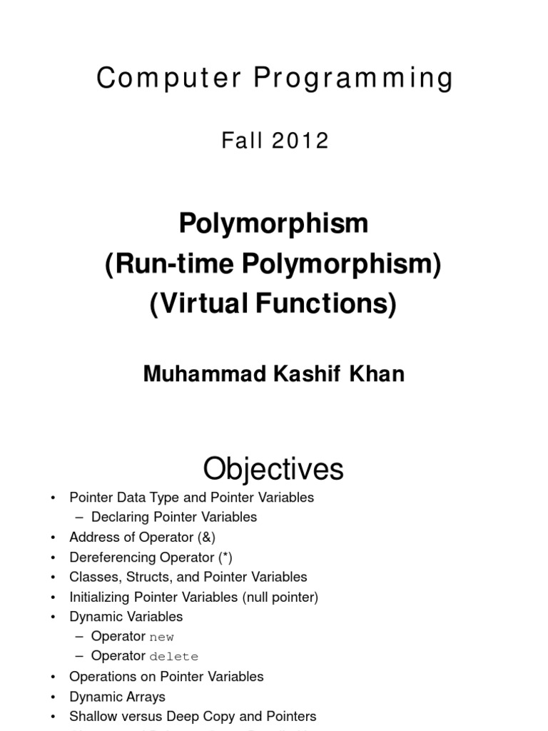 Polymorphism and pointers in C | PDF | Pointer (Computer Programming ...
