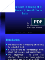 Taxation Issues in Holding of IP With Reference To Wealth Tax in India