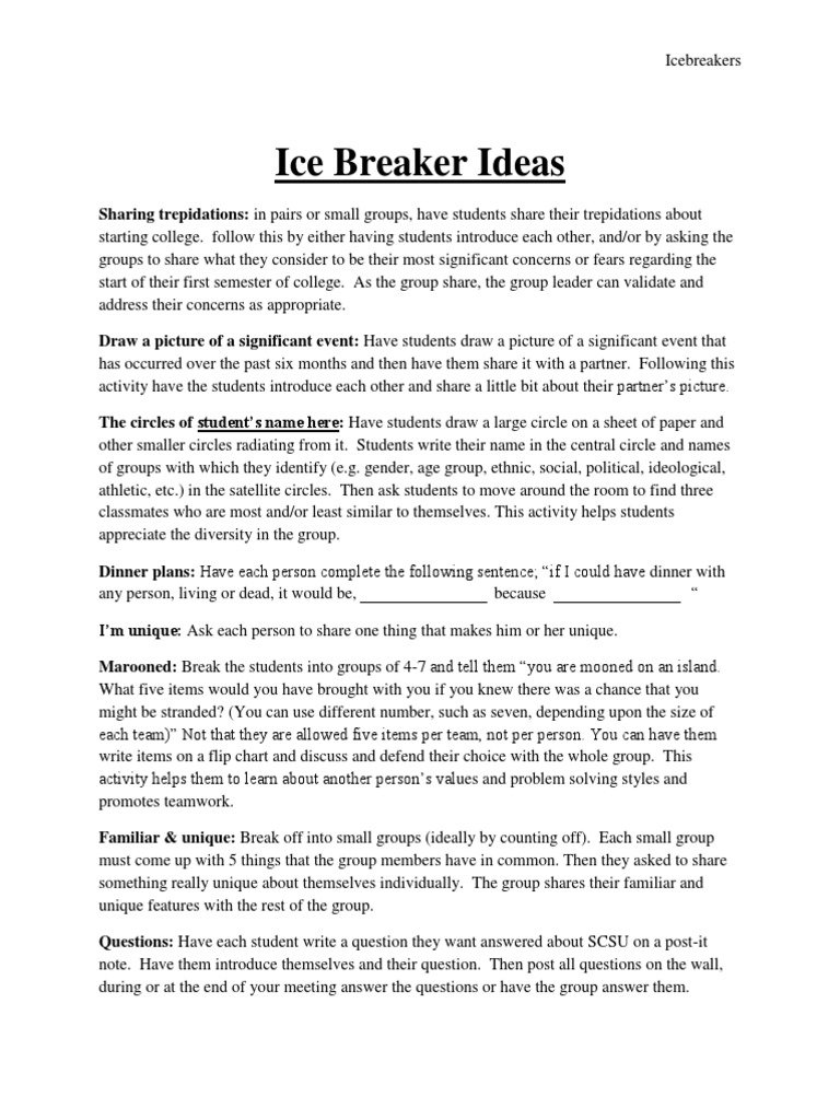 Ice Breakers PDF