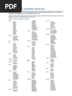 Sublists of the Academic Word List