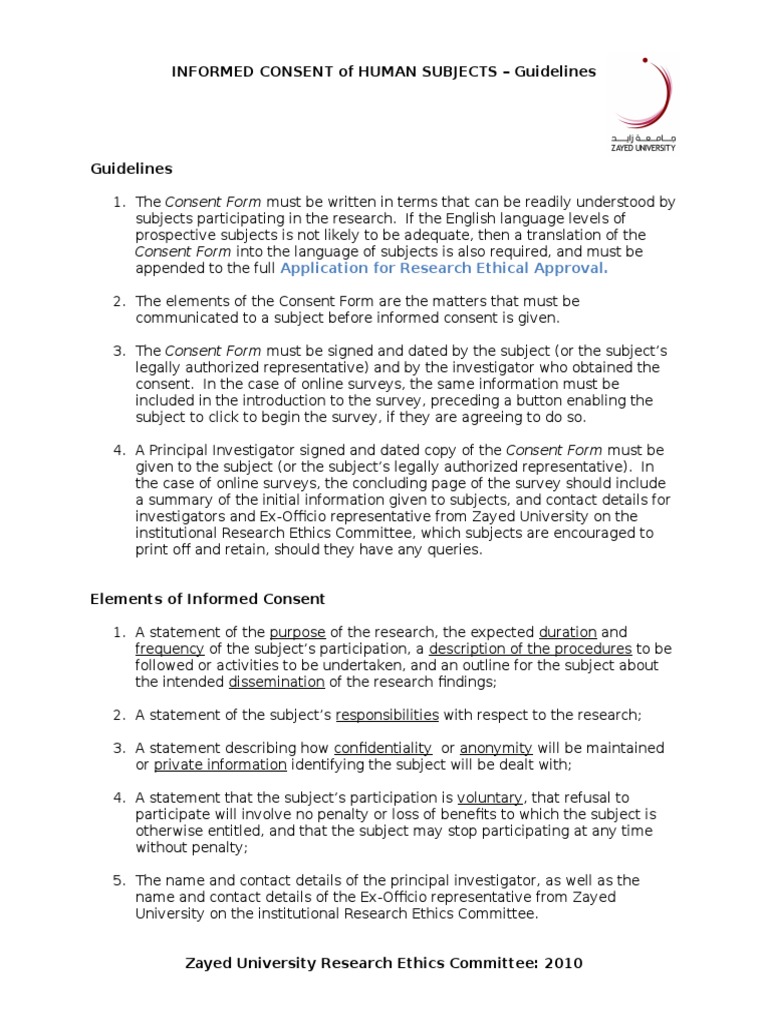 Informed Consent Guidelines  PDF  Consent  Informed Consent