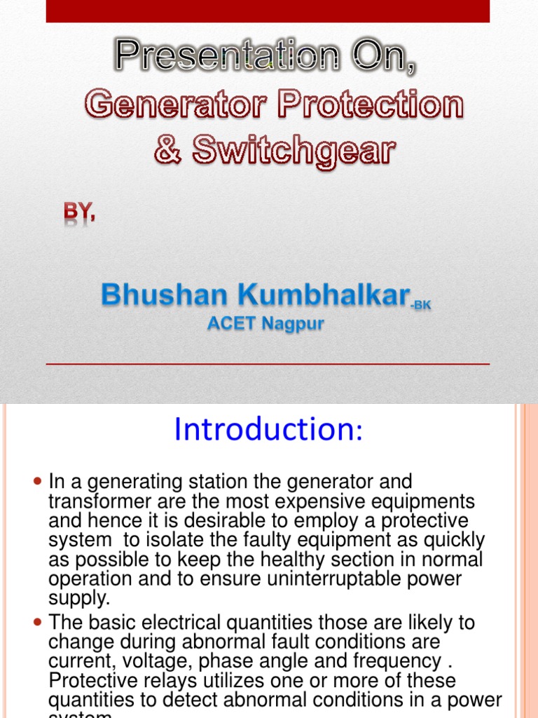 Generator Protection | PDF