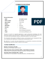 Curriculum Vitae: Personal Information Name Father's Name Date of Birth Religion Nationality Domicile N.I.C Cell # E-Mail