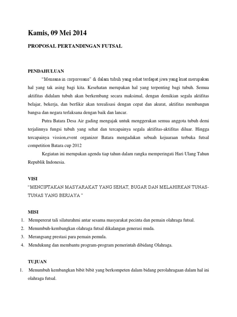 Proposal Futsal 17 Agustus