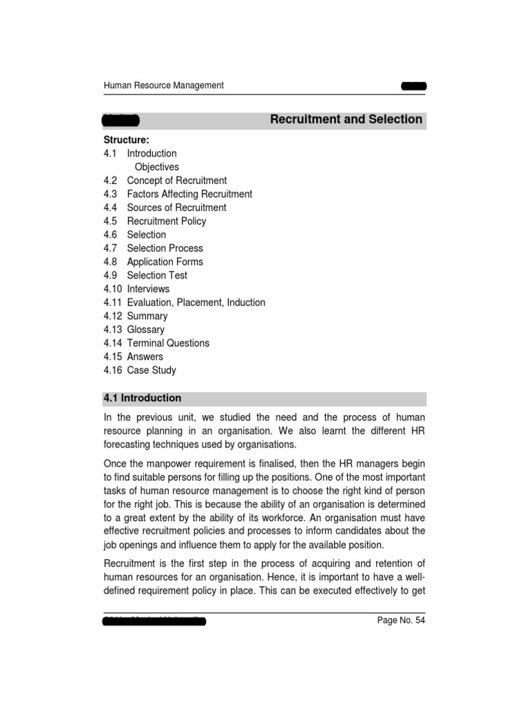 Recruitment and Selection Overview | PDF | Recruitment | Interview