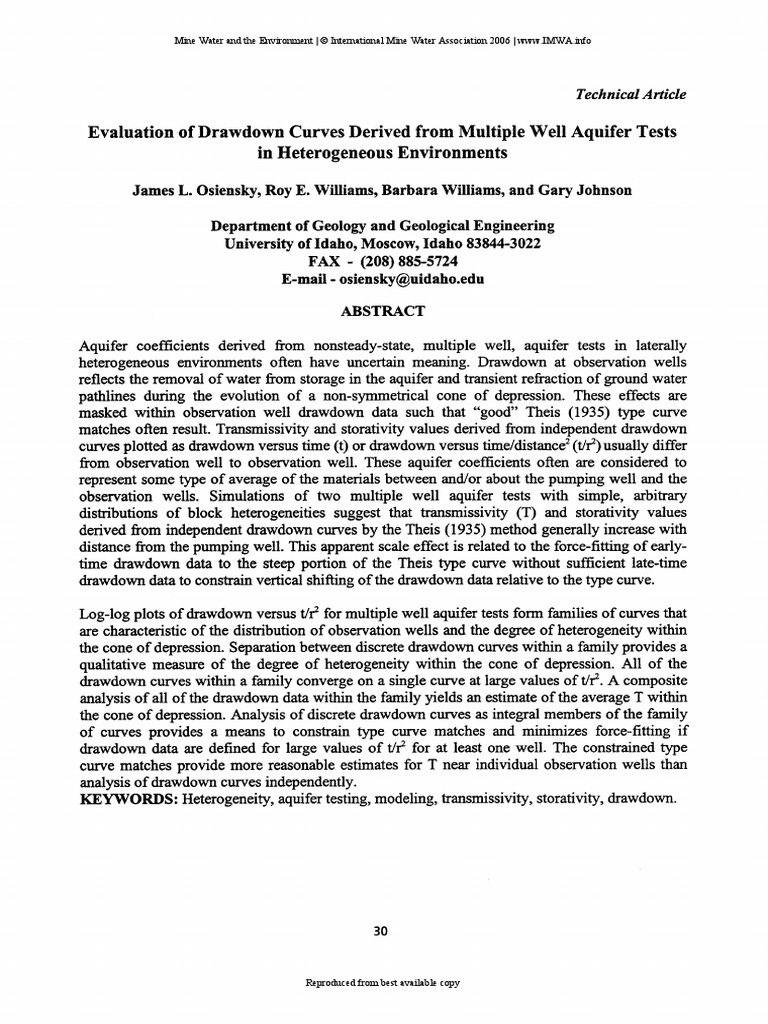 Analysis of Pumping Test | PDF