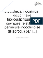 Bibliotheca Indosinica: Dictionnaire Bibliographique Des Ouvrages Relatifs À La Péninsule Indochinoise ( (Reprod.) ) Par (... )