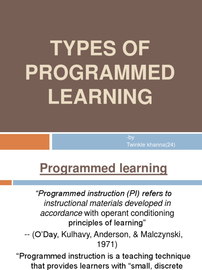 Programmed Learning Types | PDF | Multiple Choice | Learning