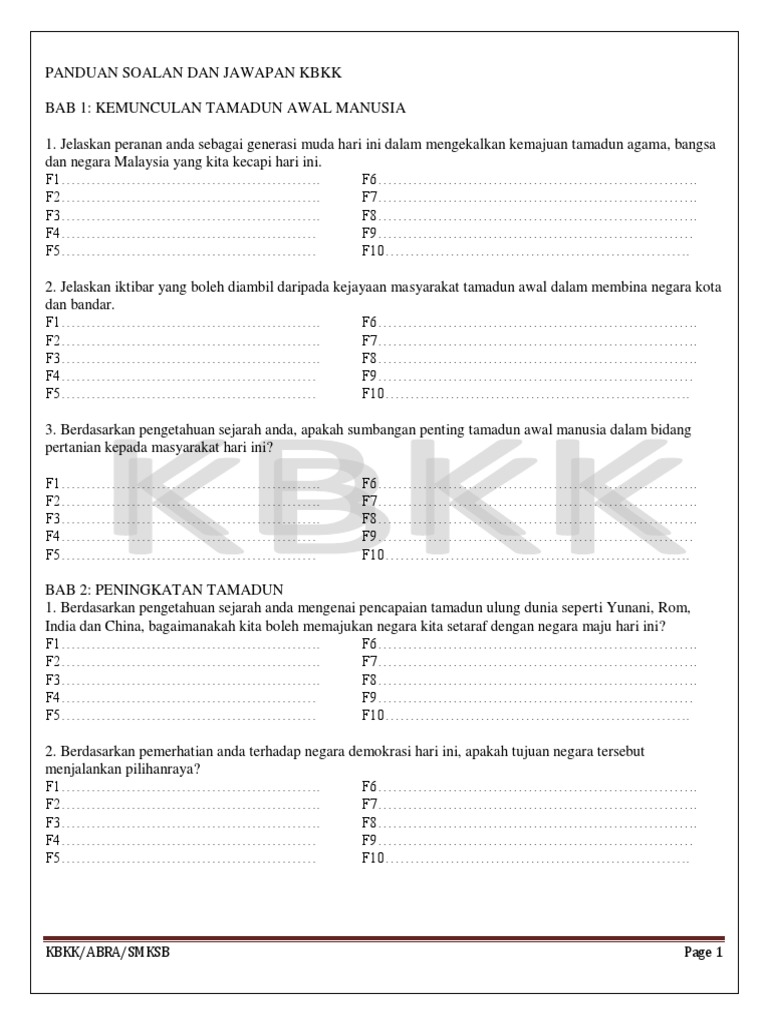 Contoh Menjawab Soalan Kbat Sejarah Kertas 3 - Kuora j