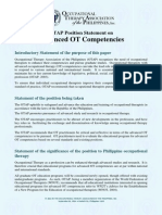 OTAP Position Statement On Advanced OT Competencies (OTAP, 2014)