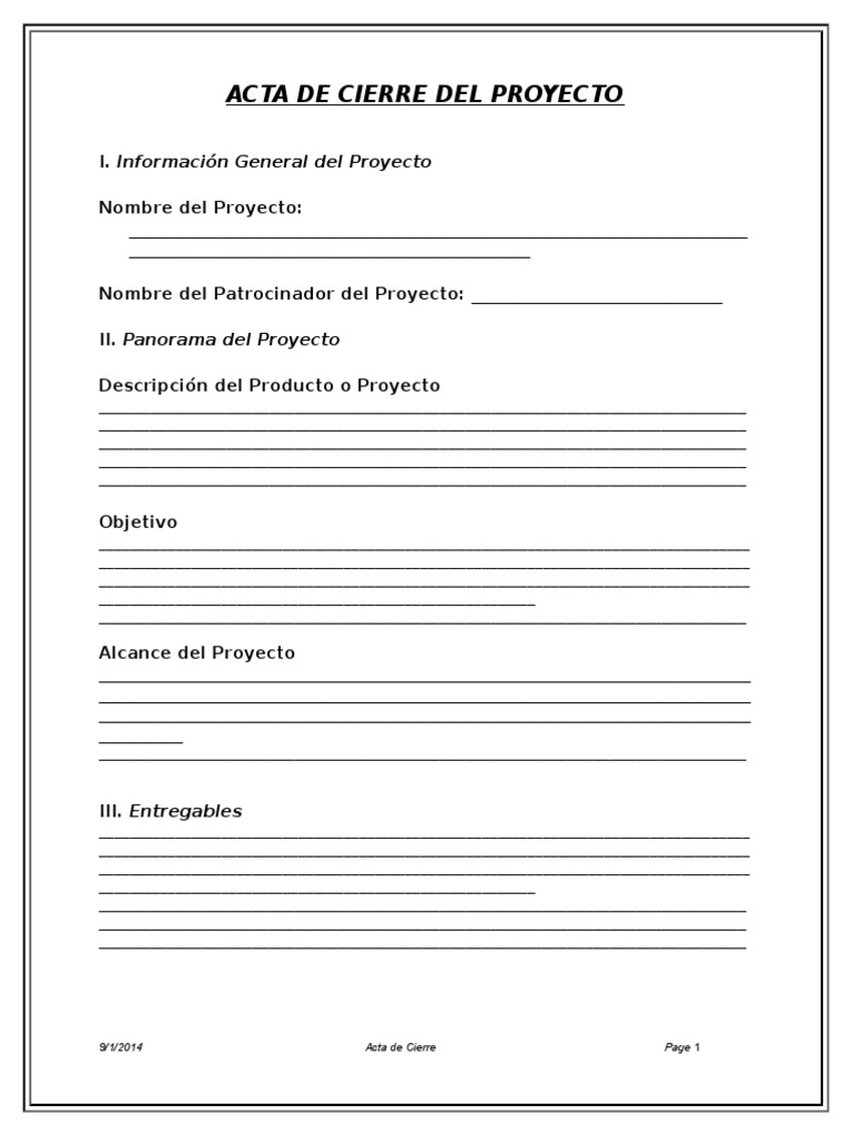 Acta de Cierre de Proyecto | PDF | Informática | Tecnologías de la ...