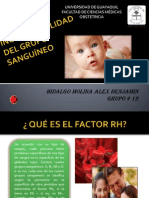 Grupos sanguíneos y factor Rh en embarazo
