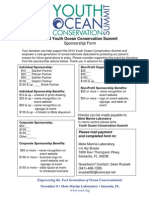 2014 Youth Ocean Conservation Summit Sponsorship Form