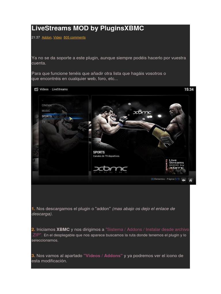 LiveStreams MOD by PluginsXBMC | PDF