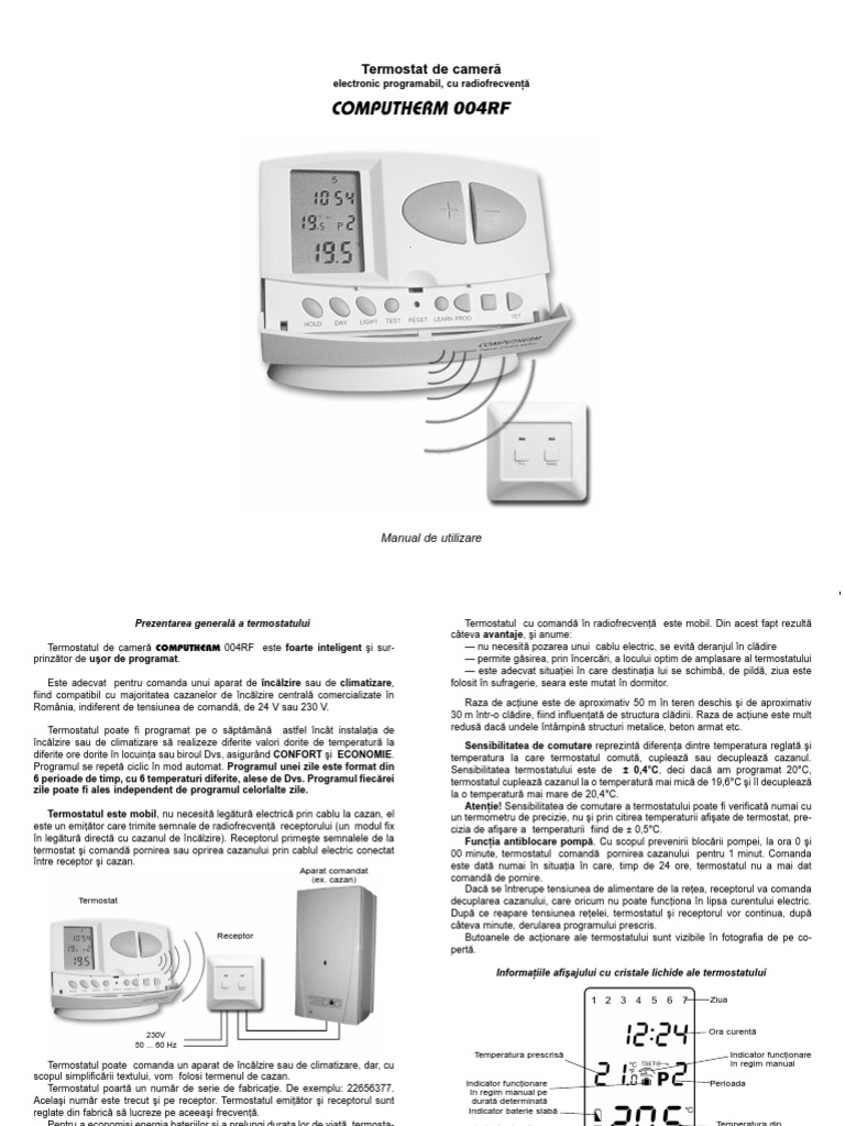 Manual De Utilizare Termostat Computherm Thermo Control System