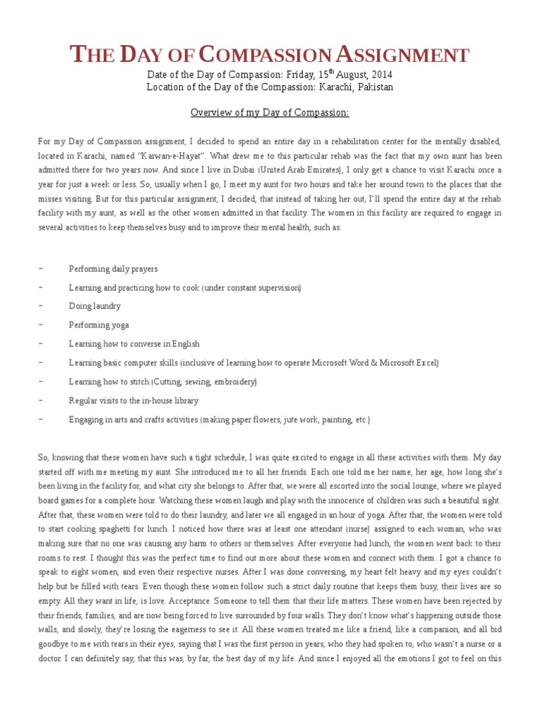 day of compassion essay