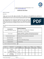 Certification Data Sheet