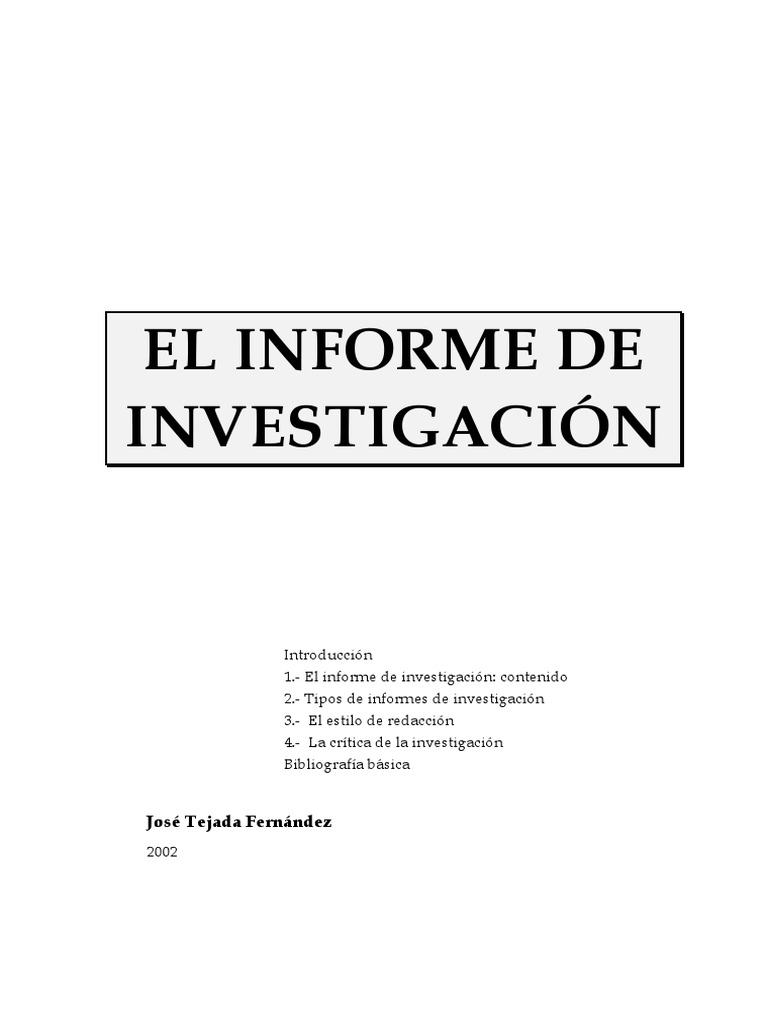Guía para Elaborar Un Informe de Investigación | PDF | Muestreo  (Estadísticas) | Teoría