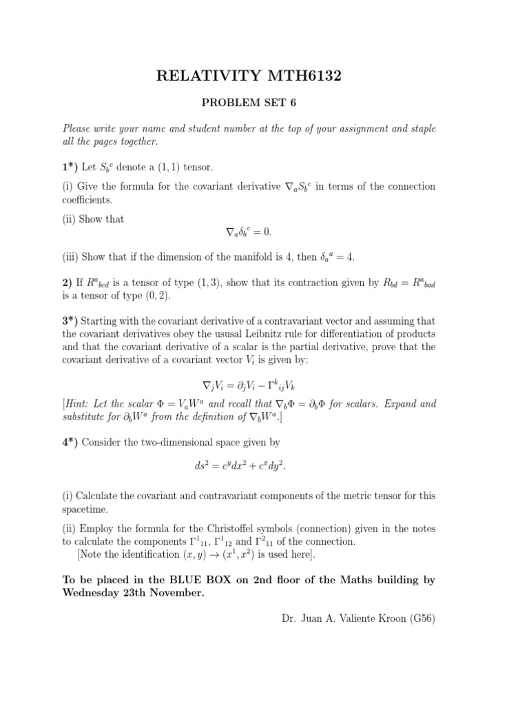 Advanced Relativity Problem Set | PDF