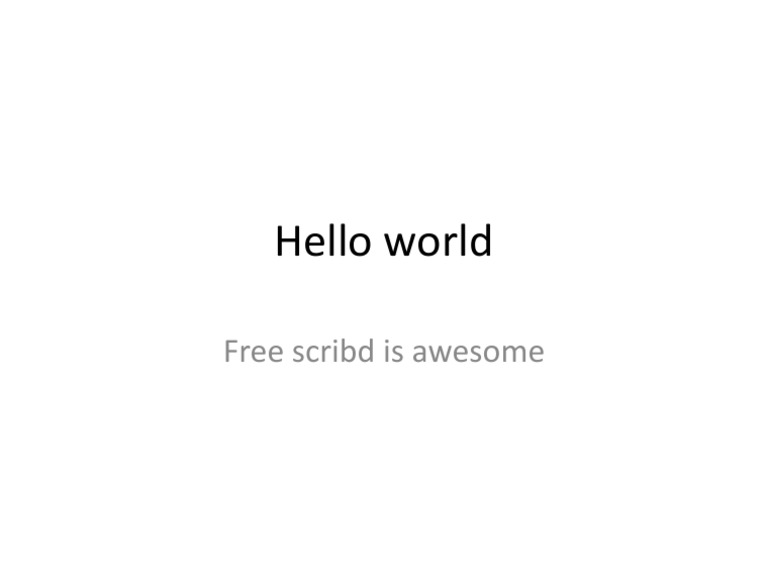 Hello World | PDF