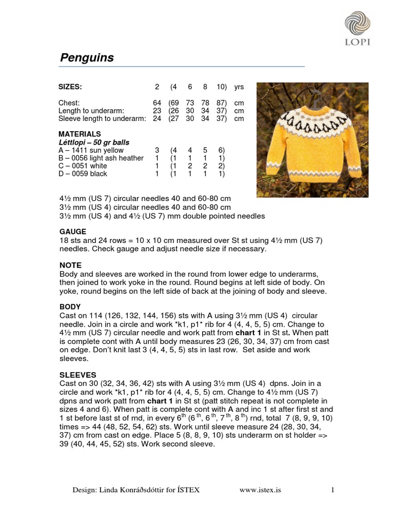 Icelandic Sweater Pattern for Kids | PDF | Knitting | Needlework