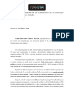 Pedido de saída temporária para cuidar do pai doente