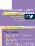 Introducation To Syntax: Words, Phrases and Clauses