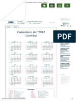 Calendario de Colombia Del 2012