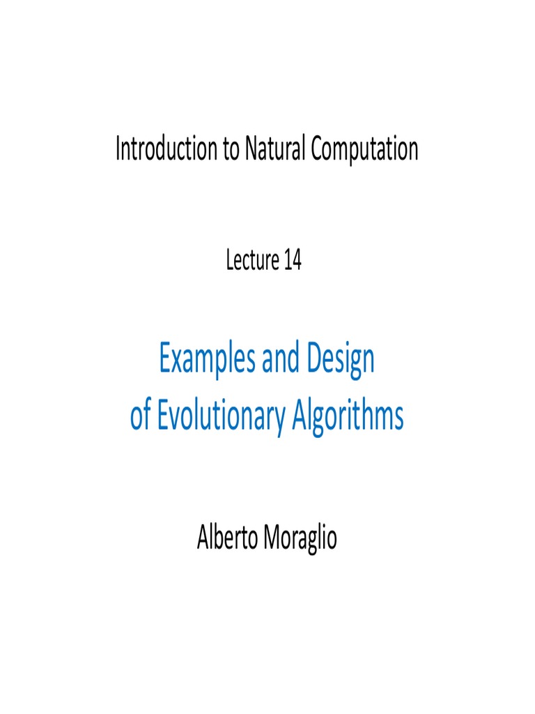 14 Examples of Evolutionary Algorithms | PDF | Evolution | Theoretical ...
