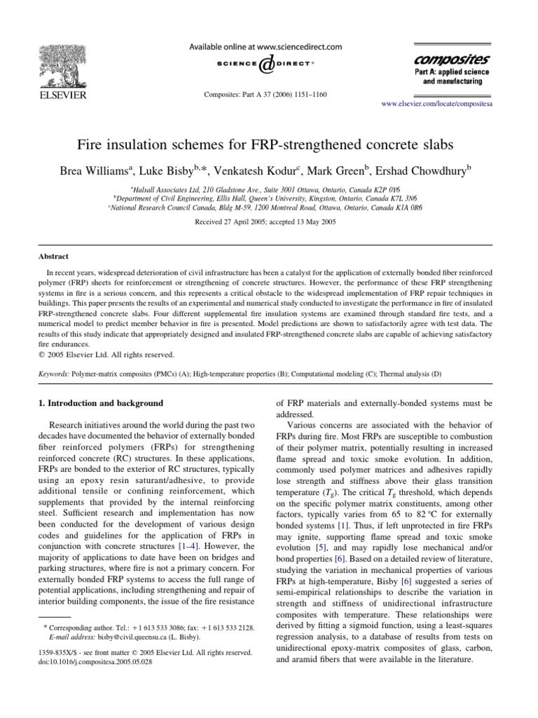 Fire Insulation Schemes for FRP-strengthened Concrete ...