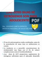 Las Dosis Bajas de Estrógenos Son para Adolescentes