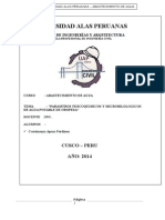 Paramtros Fisicoquimicos y Microbilologicos de Agua Potable de Oropesa