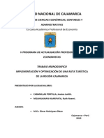 Implementación y Optimización de Una Ruta Turistica en La Región de Cajamarca