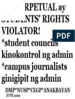 STUDENTS RIGHTS VIOLATOR FLYER