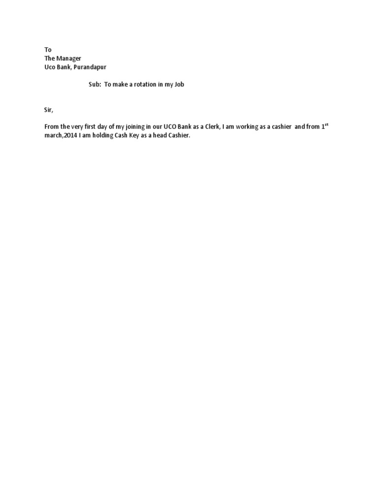 Job Rotation Request at UCO Bank | PDF | Career & Growth