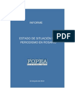 Informe de Fopea - Estado de Situación Del Periodismo en Rosario 2014