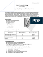 unit outline personal writing