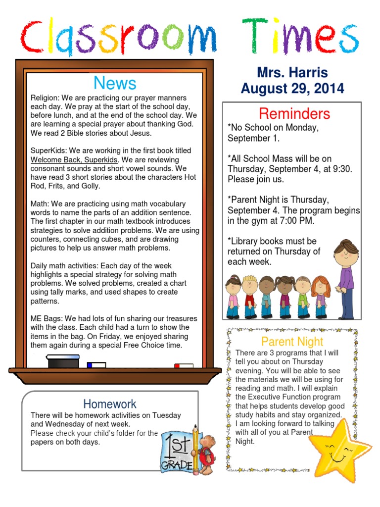 Mrs. Harris' Class Updates & Events | PDF